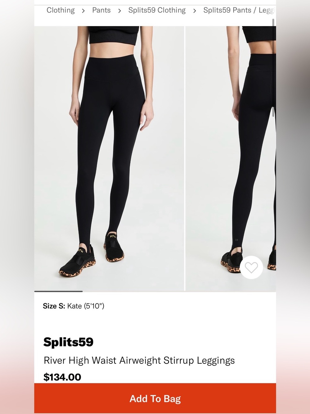 SPLITS 59 RIVER HIGH WAIST AIR WEIGHT STIRRUP LEGGING
